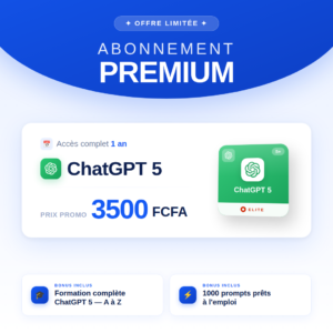 ABONNEMENT CHATGPT-5 1 AN (12 MOIS)